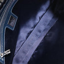 FENDI Zucchino Canvas Mamma Baguette Tote Bag Navy Silver Auth ep11475-11