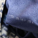 FENDI Zucchino Canvas Mamma Baguette Tote Bag Navy Silver Auth ep11475-12