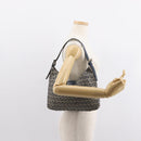 FENDI Zucchino Canvas Mamma Baguette Tote Bag Navy Silver Auth ep11475-24