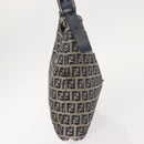 FENDI Zucchino Canvas Mamma Baguette Tote Bag Navy Silver Auth ep11475-5