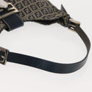 FENDI Zucchino Canvas Mamma Baguette Tote Bag Navy Silver Auth ep11475-8