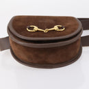 GUCCI Shoulder Bag Suede Brown Gold Auth ep11476-5