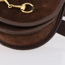 GUCCI Shoulder Bag Suede Brown Gold Auth ep11476-9