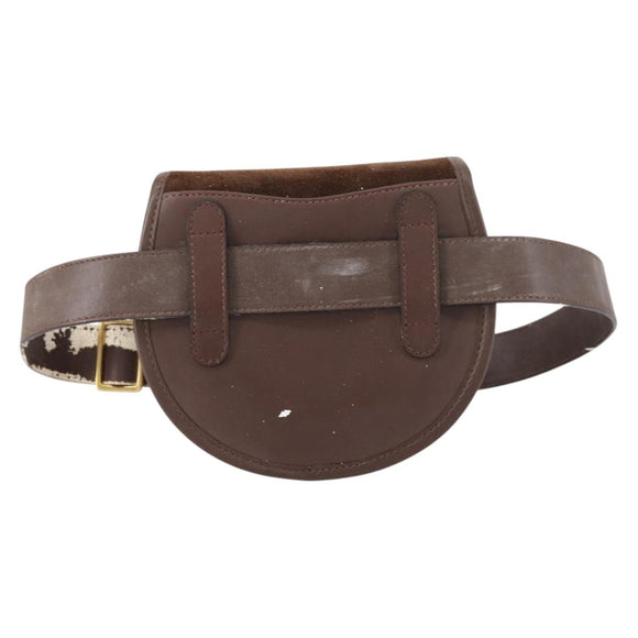 GUCCI Shoulder Bag Suede Brown Gold Auth ep11476