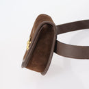 GUCCI Shoulder Bag Suede Brown Gold Auth ep11476-3