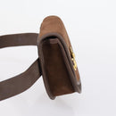 GUCCI Shoulder Bag Suede Brown Gold Auth ep11476-4