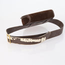 GUCCI Shoulder Bag Suede Brown Gold Auth ep11476-7