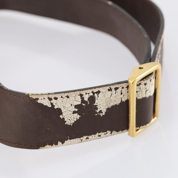 GUCCI Shoulder Bag Suede Brown Gold Auth ep11476