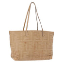 FENDI Tote Bag Leather Beige Gold Auth ep11477-1