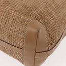 FENDI Tote Bag Leather Beige Gold Auth ep11477-16