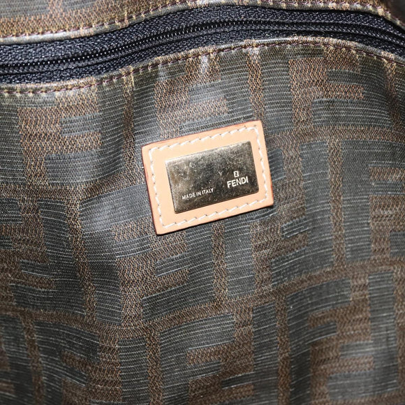 FENDI Tote Bag Leather Beige Gold Auth ep11477