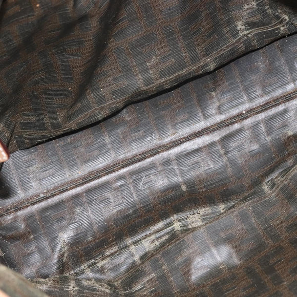 FENDI Tote Bag Leather Beige Gold Auth ep11477