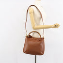 GUCCI Bamboo Hand Bag Leather 2way Brown Gold 001 3444 1638 Auth ep11478-23