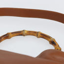GUCCI Bamboo Hand Bag Leather 2way Brown Gold 001 3444 1638 Auth ep11478-14
