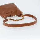 GUCCI Bamboo Hand Bag Leather 2way Brown Gold 001 3444 1638 Auth ep11478-8