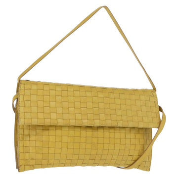 BOTTEGA VENETA INTRECCIATO Shoulder Bag Leather Yellow Auth ep11479