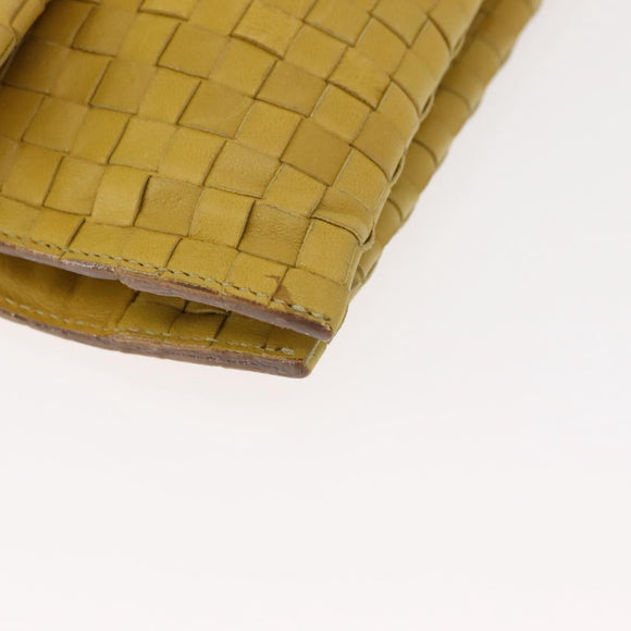 BOTTEGA VENETA INTRECCIATO Shoulder Bag Leather Yellow Auth ep11479