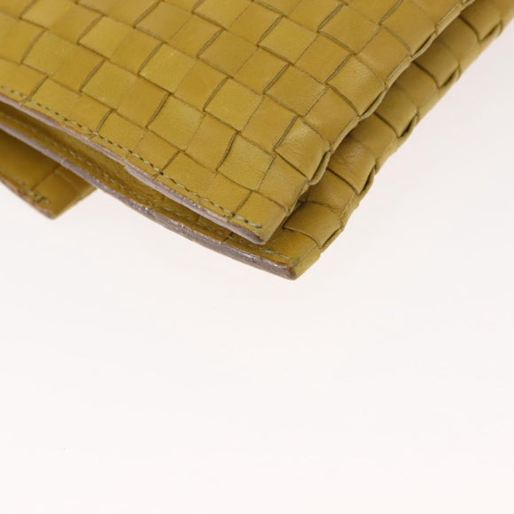 BOTTEGA VENETA INTRECCIATO Shoulder Bag Leather Yellow Auth ep11479