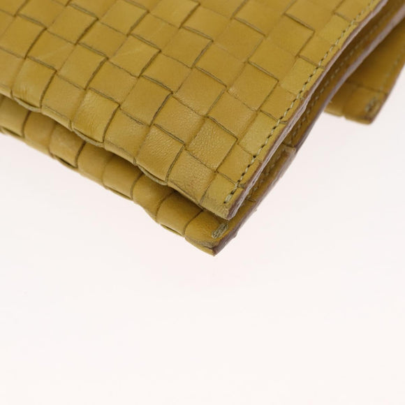 BOTTEGA VENETA INTRECCIATO Shoulder Bag Leather Yellow Auth ep11479