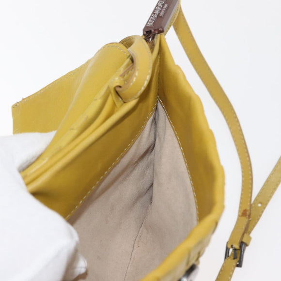 BOTTEGA VENETA INTRECCIATO Shoulder Bag Leather Yellow Auth ep11479