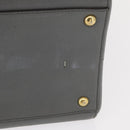 FENDI Trois Jules Hand Bag Leather 2way Gray Gold Auth ep11480-10