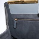 FENDI Trois Jules Hand Bag Leather 2way Gray Gold Auth ep11480-21