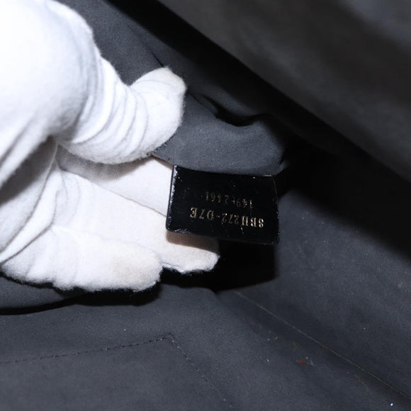 FENDI Trois Jules Hand Bag Leather 2way Gray Gold Auth ep11480