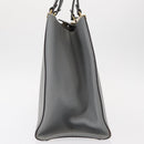 FENDI Trois Jules Hand Bag Leather 2way Gray Gold Auth ep11480-5