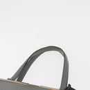 FENDI Trois Jules Hand Bag Leather 2way Gray Gold Auth ep11480-8