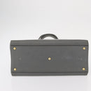 FENDI Trois Jules Hand Bag Leather 2way Gray Gold Auth ep11480-9