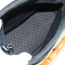 GUCCI Bamboo Hand Bag Suede 2way Black 002 2058 0508 0 Auth ep11483-11