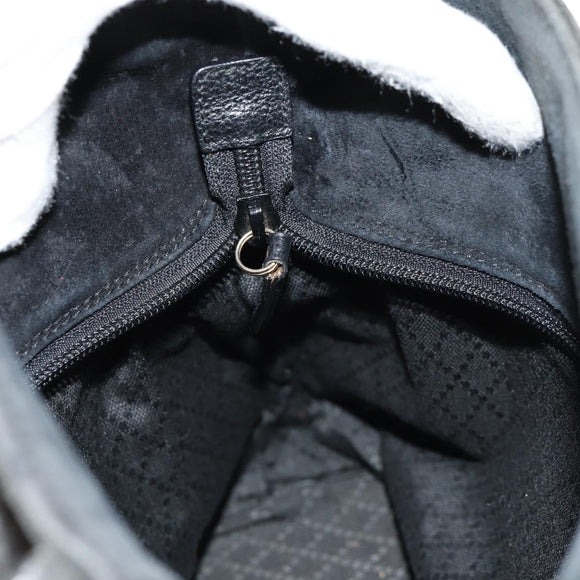 GUCCI Bamboo Hand Bag Suede 2way Black 002 2058 0508 0 Auth ep11483