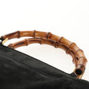 GUCCI Bamboo Hand Bag Suede 2way Black 002 2058 0508 0 Auth ep11483-14