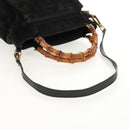 GUCCI Bamboo Hand Bag Suede 2way Black 002 2058 0508 0 Auth ep11483-8