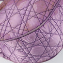 Christian Dior Canage Hand Bag Nylon Leather Purple Silver Auth ep11484-17