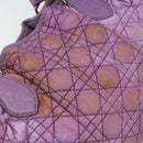 Christian Dior Canage Hand Bag Nylon Leather Purple Silver Auth ep11484-9