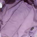 Christian Dior Canage Hand Bag Nylon Leather Purple Silver Auth ep11484-11