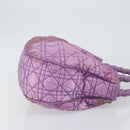 Christian Dior Canage Hand Bag Nylon Leather Purple Silver Auth ep11484-3