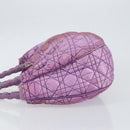 Christian Dior Canage Hand Bag Nylon Leather Purple Silver Auth ep11484-4