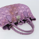 Christian Dior Canage Hand Bag Nylon Leather Purple Silver Auth ep11484-6