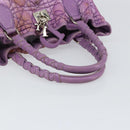 Christian Dior Canage Hand Bag Nylon Leather Purple Silver Auth ep11484-7