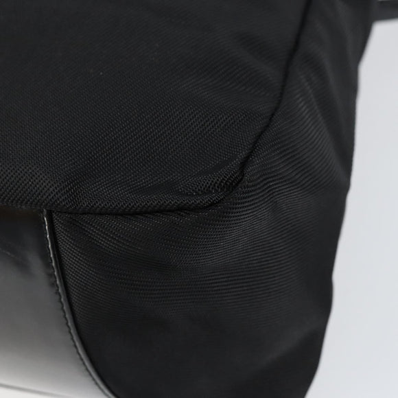 GUCCI Bamboo Hand Bag Nylon Leather Black Silver 000 2404 0509 Auth ep11486