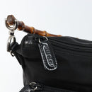 GUCCI Bamboo Hand Bag Nylon Leather Black Silver 000 2404 0509 Auth ep11486-14