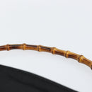 GUCCI Bamboo Hand Bag Nylon Leather Black Silver 000 2404 0509 Auth ep11486-8