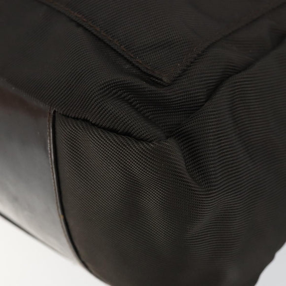 GUCCI Bamboo Hand Bag Nylon 2way Brown Silver 000 2404 0509 Auth ep11487