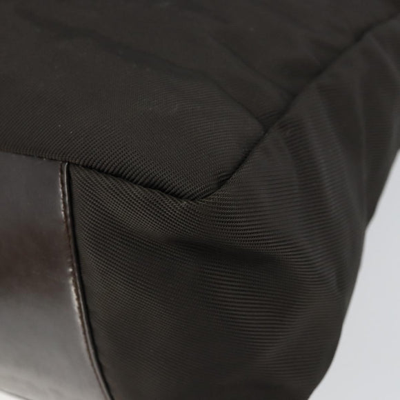 GUCCI Bamboo Hand Bag Nylon 2way Brown Silver 000 2404 0509 Auth ep11487