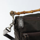 GUCCI Bamboo Hand Bag Nylon 2way Brown Silver 000 2404 0509 Auth ep11487-10