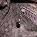 GUCCI Bamboo Hand Bag Nylon 2way Brown Silver 000 2404 0509 Auth ep11487-22