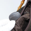 GUCCI Bamboo Hand Bag Nylon 2way Brown Silver 000 2404 0509 Auth ep11487-12