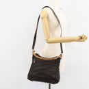 GUCCI Bamboo Hand Bag Nylon 2way Brown Silver 000 2404 0509 Auth ep11487-25